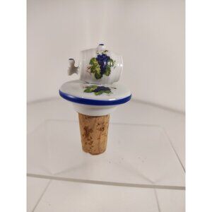 Reutter West Germany Frankfurt Porzellan Ceramic Wine Bottle Stopper Cask Grape
